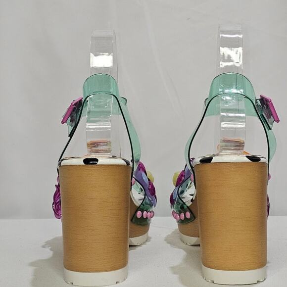 Betsey Johnson Women's Beckket Lucite Dress Sandals Size 9 Teal NWT - Picture 5 of 8